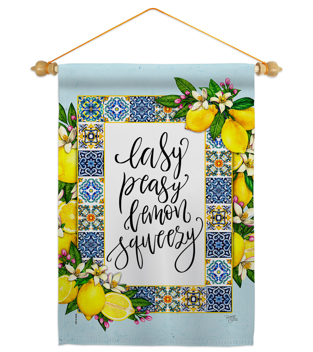 GS120262-P3-05 Easy Lemon Food Fruit 13 x 18.5. in. Double-Sided Decorative Vertical House Garden Flag Set for Decoration Banner Yard Gift