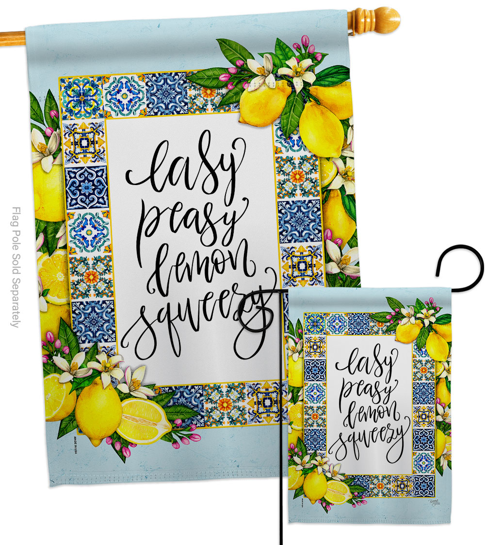 Easy Lemon Food Fruit 28 x 40 in. Double-Sided Decorative Vertical House Flags Set for Decoration Banner Garden Yard Gift