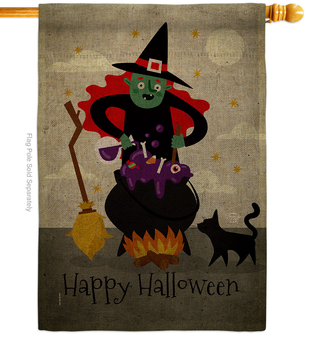 Casting Spells Falltime Halloween 28 x 40 in. Double-Sided Decorative Horizontal House Flag for Decoration Banner Garden Yard Gift