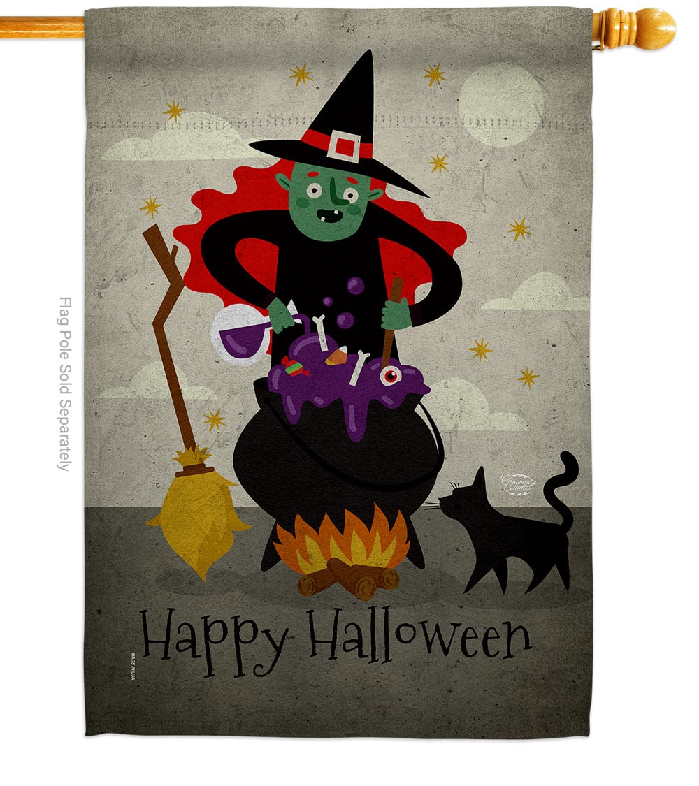 Casting Spells Falltime Halloween 28 x 40 in. Double-Sided Decorative Horizontal House Flag for Decoration Banner Garden Yard Gift