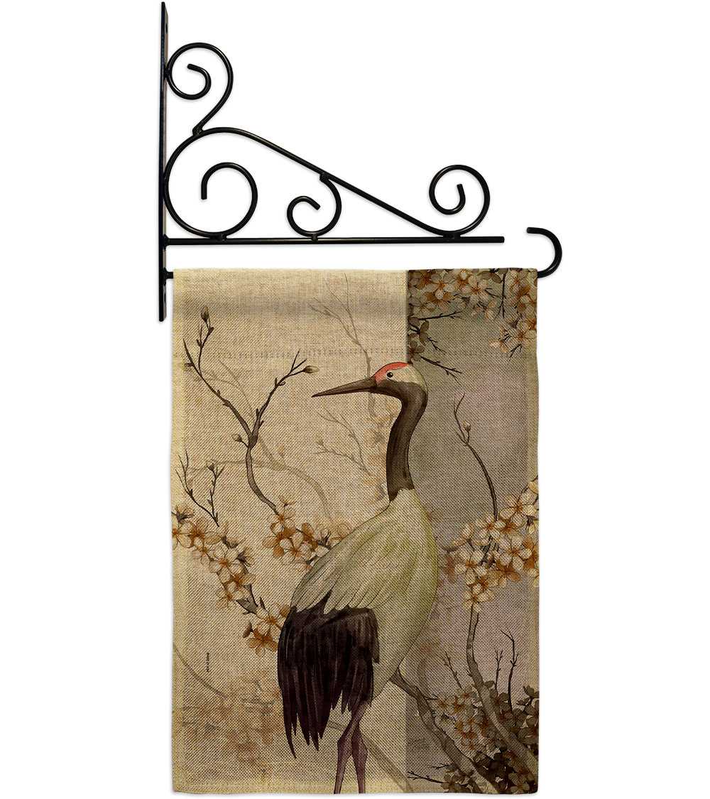 Red Crowned Crane Animals Bird 13 x 18.5. in. Double-Sided Decorative Vertical House Garden Flag Set for Decoration Banner Yard Gift