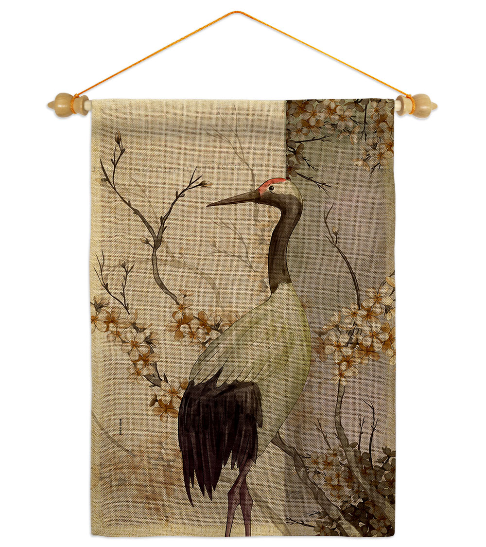 Red Crowned Crane Animals Bird 13 x 18.5. in. Double-Sided Decorative Vertical House Garden Flag Set for Decoration Banner Yard Gift