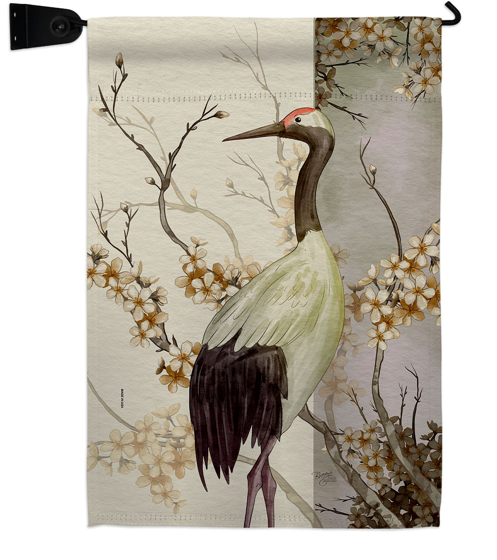 Red Crowned Crane Animals Bird 13 x 18.5. in. Double-Sided Decorative Vertical House Garden Flag Set for Decoration Banner Yard Gift