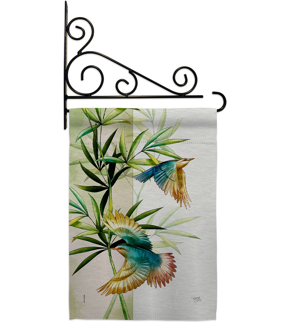 Asian Blossom Birds Animals Bird 13 x 18.5. in. Double-Sided Decorative Vertical House Garden Flag Set for Decoration Banner Yard Gift