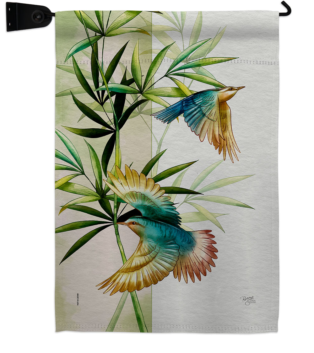 Asian Blossom Birds Animals Bird 13 x 18.5. in. Double-Sided Decorative Vertical House Garden Flag Set for Decoration Banner Yard Gift