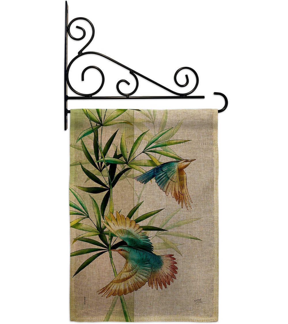Asian Blossom Birds Animals Bird 13 x 18.5. in. Double-Sided Decorative Vertical House Garden Flag Set for Decoration Banner Yard Gift