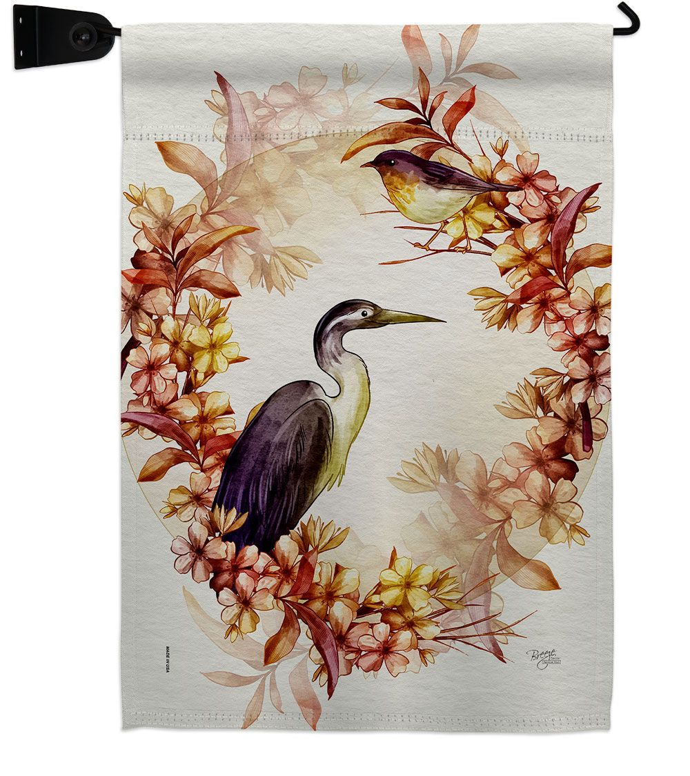 Birds Wreath Animals Bird 13 x 18.5. in. Double-Sided Decorative Horizontal House Garden Flag Set for Decoration Banner Yard Gift