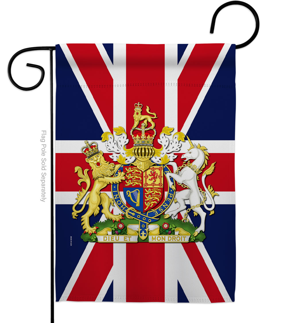 13 x 18.5 in. Coat of Arms United Kingdom Sweet Life Sympathy Double-Sided Decorative Vertical Garden Flag for House Decoration Banner Yard Gift