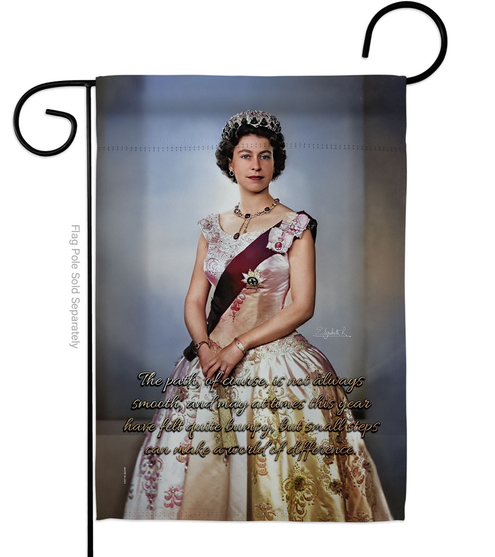13 x 18.5 in. Queen Small Steps Sweet Life Biography Double-Sided Decorative Vertical Garden Flag for House Decoration Banner Yard Gift