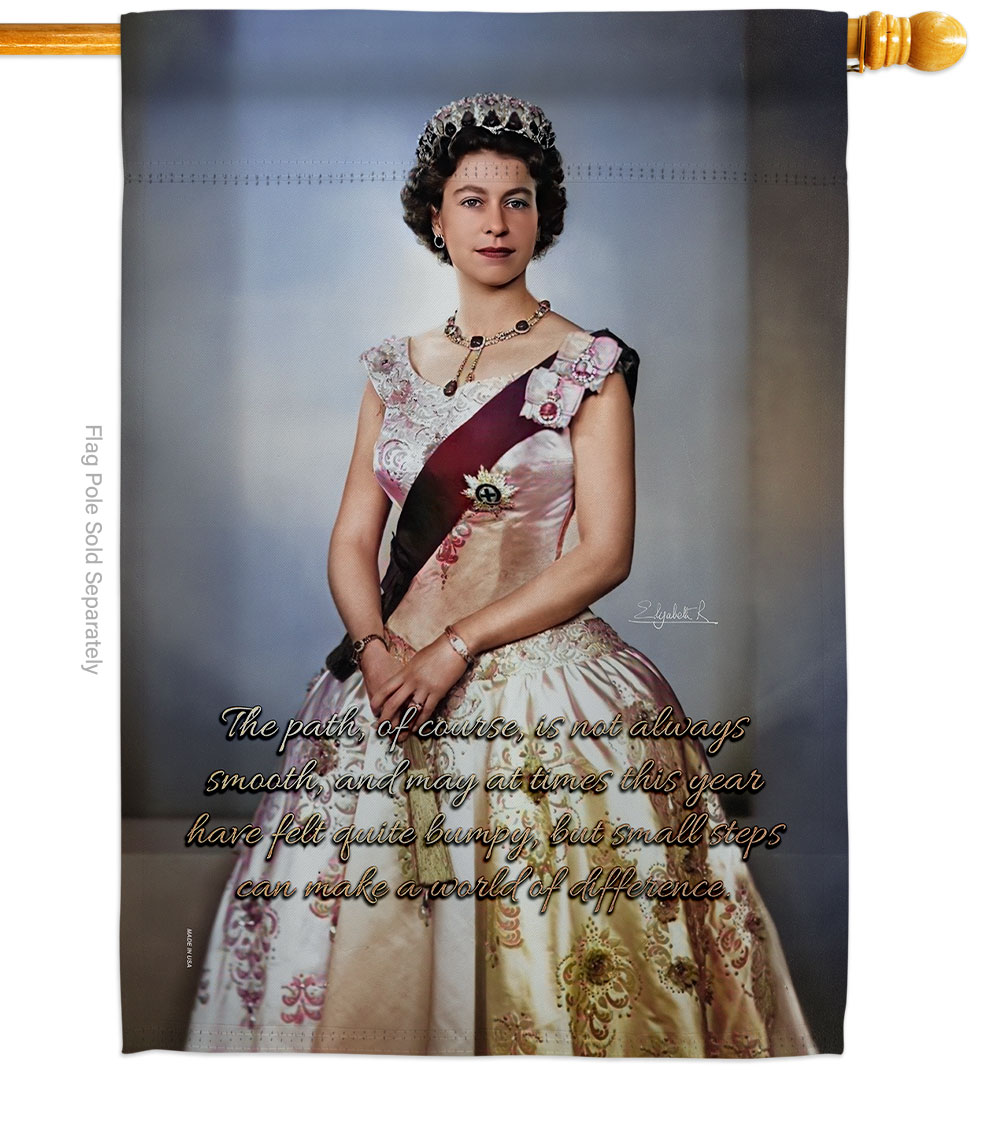 28 x 40 in. Queen Small Steps Sweet Life Biography Double-Sided Decorative Vertical House Flag for Decoration Banner Garden Yard Gift