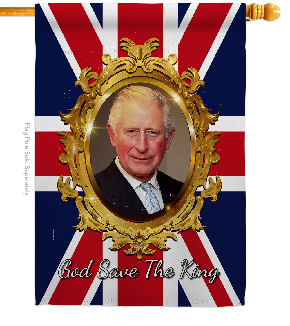 H180335-BO 28 x 40 in. God Save the King Sweet Life Biography Double-Sided Decorative Vertical House Flag for Decoration Banner Garden Yard Gift