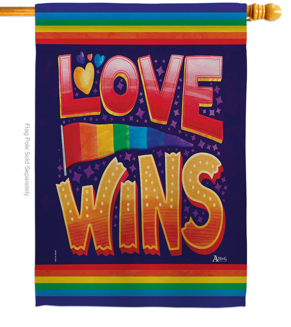 28 x 40 in. Love Wins House Flag