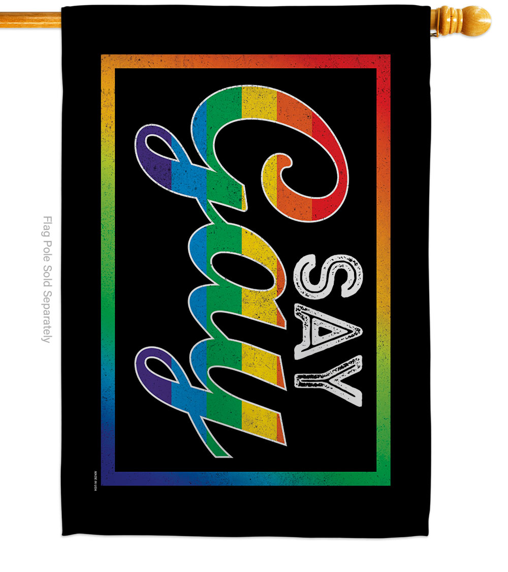 28 x 40 in. I Say Gay House Flag