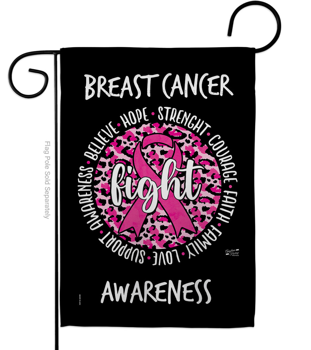 13 x 18.5 in. Pink Fight Garden Flag