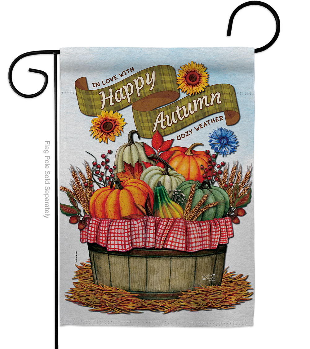 13 x 18.5 in. Falltime Harvest Cozy Autumn Garden Flag