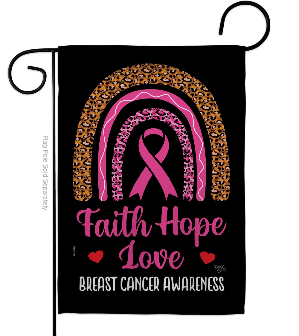 13 x 18.5 in. Pink Hope Garden Flag