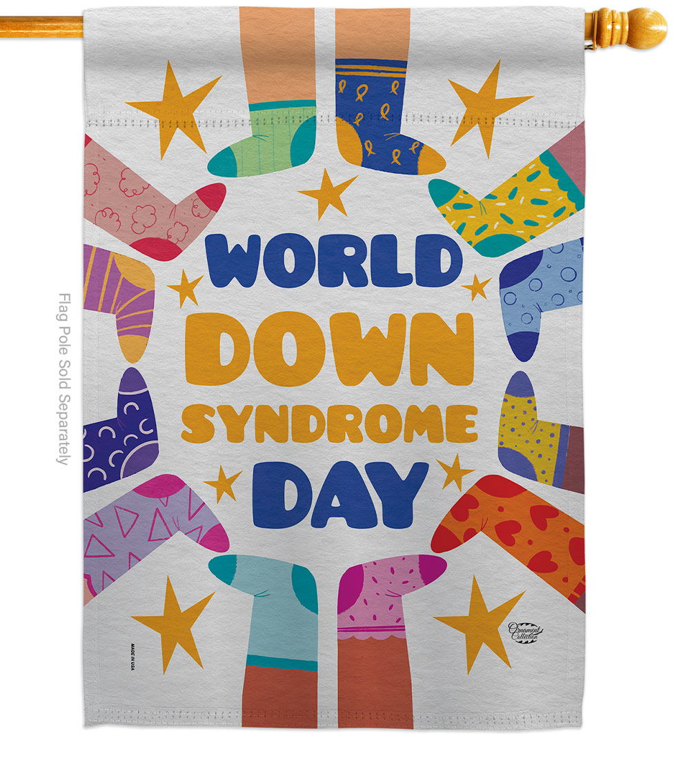 28 x 40 in. World Down Syndrome Day House Flag