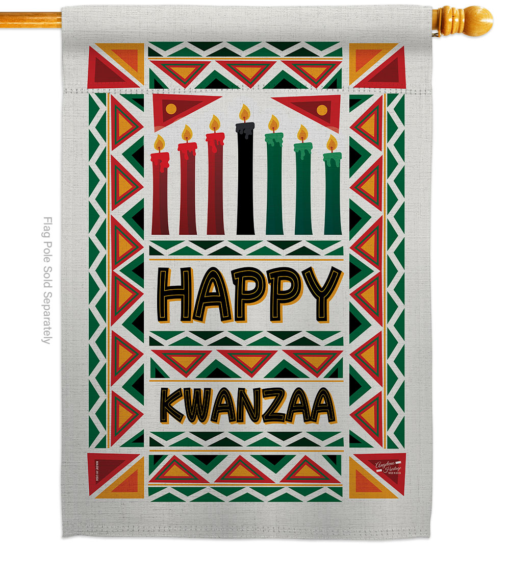 H130428-BO 28 x 40 in. Joyful Kwanzaa Black History Double-Sided Decorative Vertical House Flags for Decoration Banner Garden Yard Gift