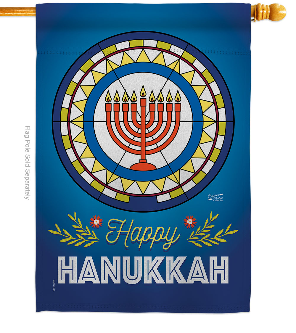 28 x 40 in. Celebratory Hanukkah Wintertime Double-Sided Decorative Vertical House Flags for Decoration Banner Garden Yard Gift
