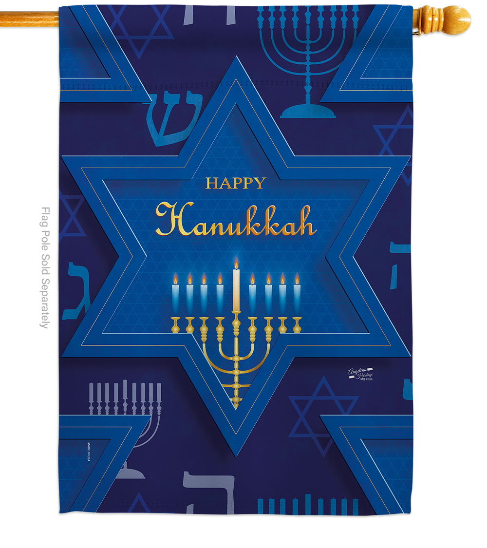 28 x 40 in. Holiday Hanukkah Wintertime Double-Sided Decorative Vertical House Flags for Decoration Banner Garden Yard Gift