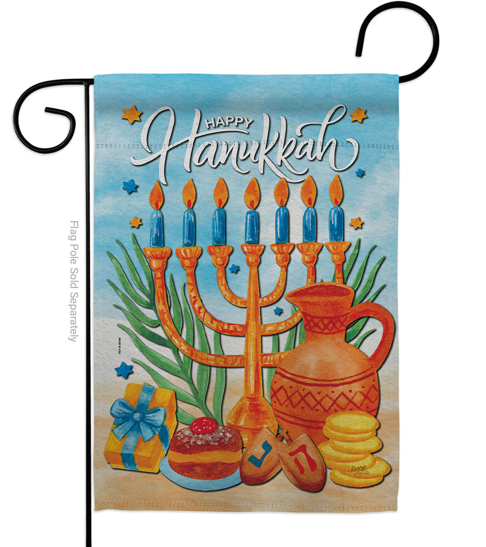 G120278-BO 13 x 18.5 in. Hanukkah Feast Wintertime Double-Sided Decorative Vertical Garden Flags for House Decoration Banner Yard Gift
