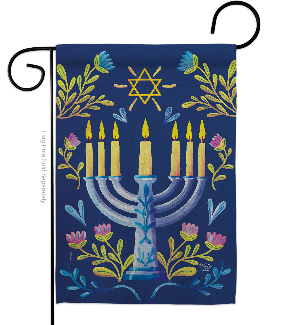 13 x 18.5 in. Lighting Hanukkah Wintertime Double-Sided Decorative Vertical Garden Flags for House Decoration Banner Yard Gift