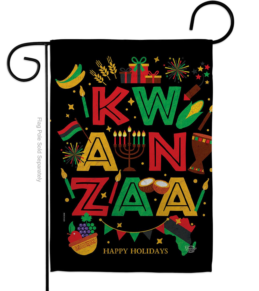 13 x 18.5 in. Kwanzaa Holiday Black History Double-Sided Decorative Vertical Garden Flags for House Decoration Banner Yard Gift