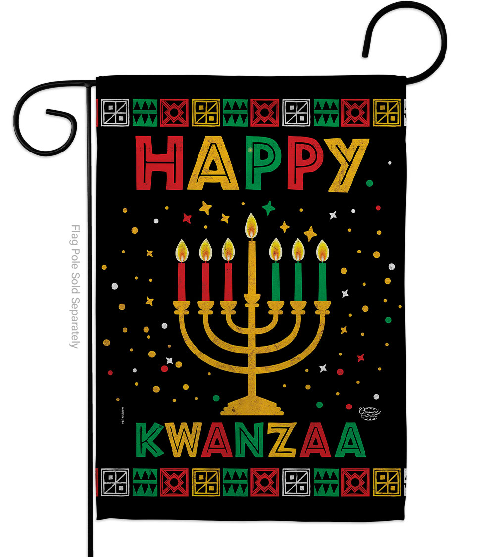 13 x 18.5 in. Wishes Kwanzaa Black History Double-Sided Decorative Vertical Garden Flags for House Decoration Banner Yard Gift