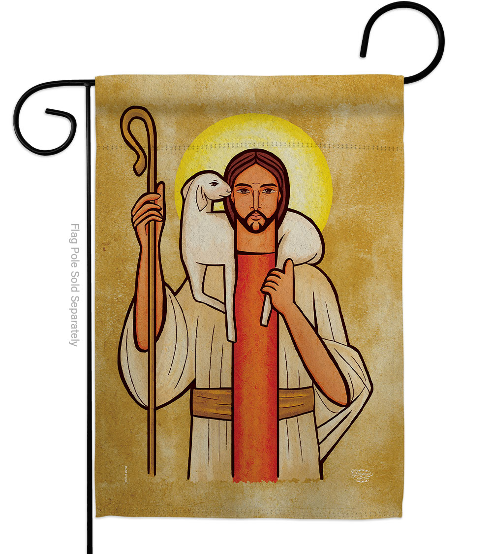 13 x 18.5 in. My Shepherd Religious Faith Double-Sided Decorative Vertical Garden Flags for House Decoration Banner Yard Gift