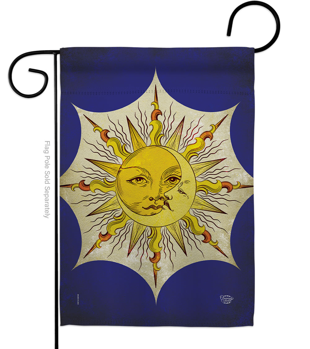 13 x 18.5 in. Sun Moon Cosmos Space Double-Sided Decorative Vertical Garden Flags for House Decoration Banner Yard Gift