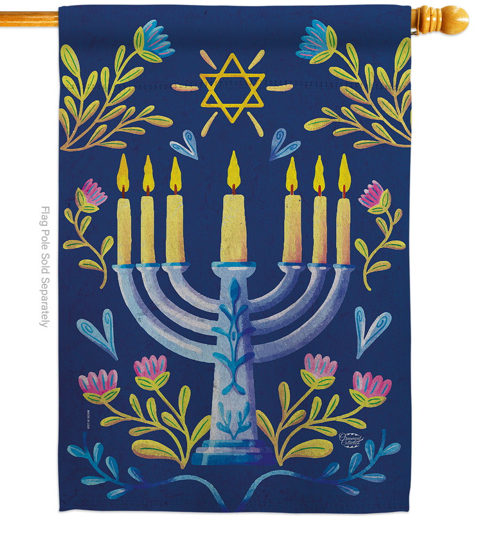 H190184-BO 28 x 40 in. Lighting Hanukkah Wintertime Double-Sided Decorative Vertical House Flags for Decoration Banner Garden Yard Gift