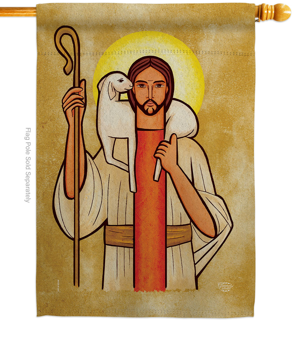 28 x 40 in. My Shepherd Religious Faith Double-Sided Decorative Vertical House Flags for Decoration Banner Garden Yard Gift