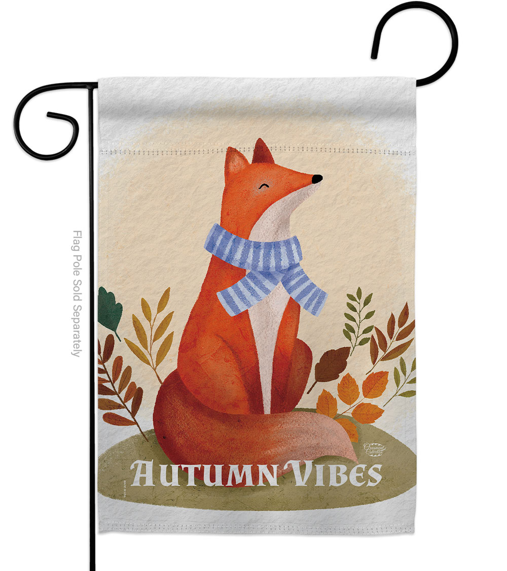 G130426-BO 13 x 18.5 in. Autumn Fox Falltime Harvest Double-Sided Decorative Vertical Garden Flags for House Decoration Banner Yard Gift