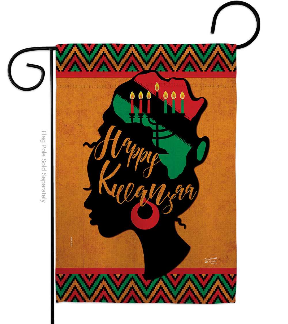13 x 18.5 in. Kwanzaa Wishes Black History Double-Sided Decorative Vertical Garden Flags for House Decoration Banner Yard Gift