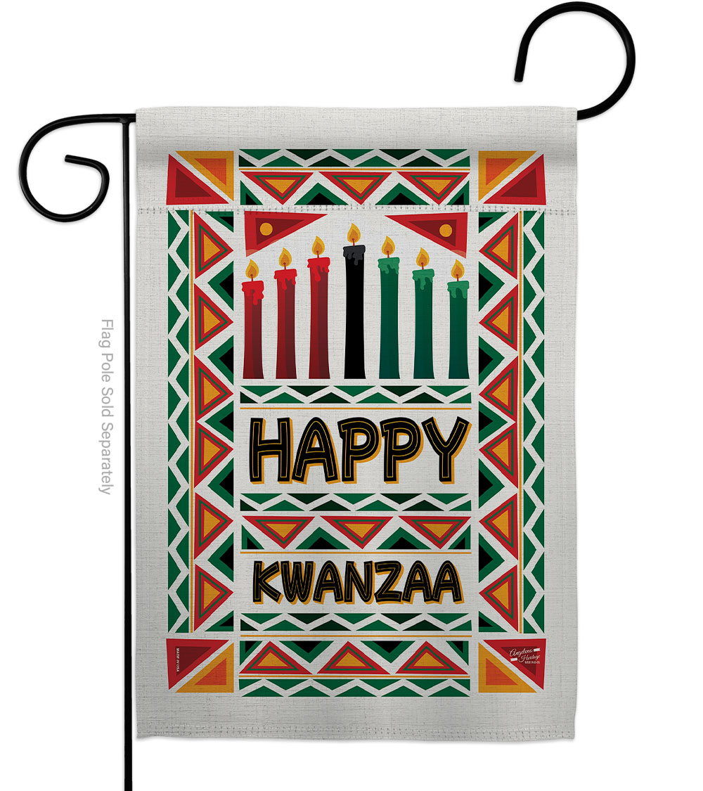 13 x 18.5 in. Joyful Kwanzaa Black History Double-Sided Decorative Vertical Garden Flags for House Decoration Banner Yard Gift
