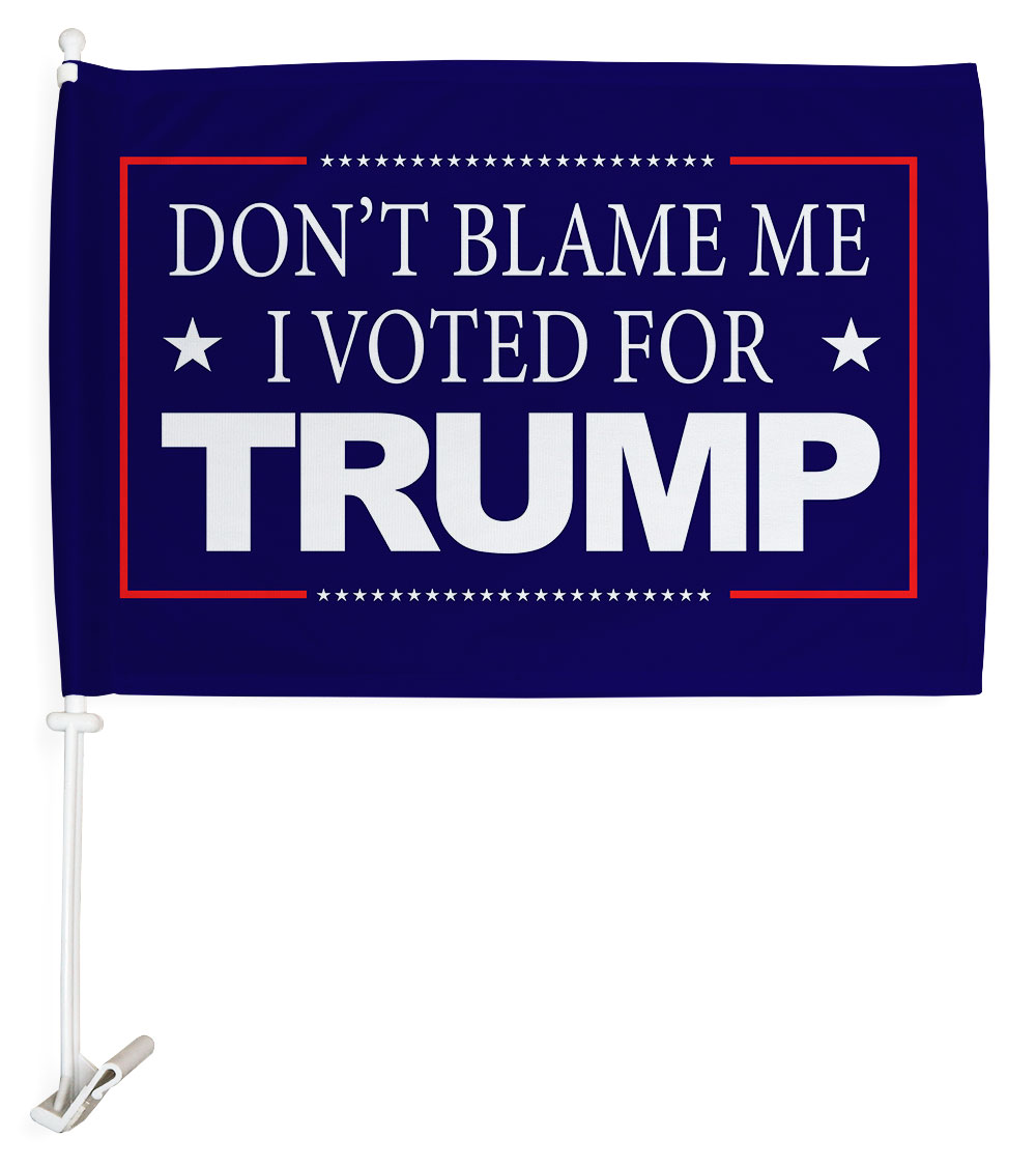 12 x 18 in. Dont Blame Me Car Flag - Blue
