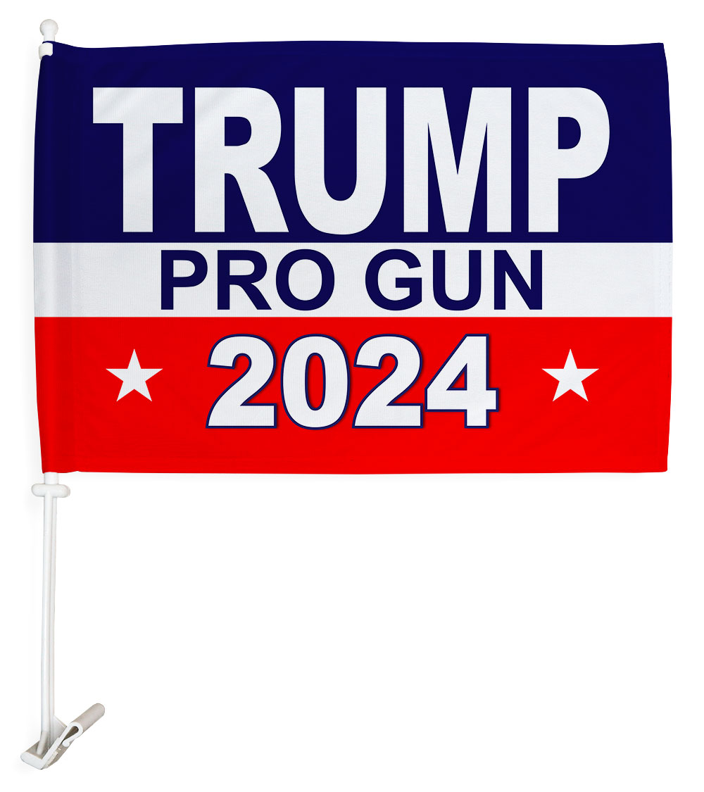 12 x 18 in. Trump Pro Gun Car Flag