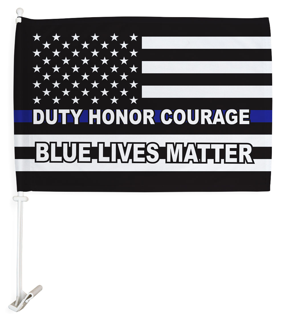 12 x 18 in. Honor Live Car Flag - Blue