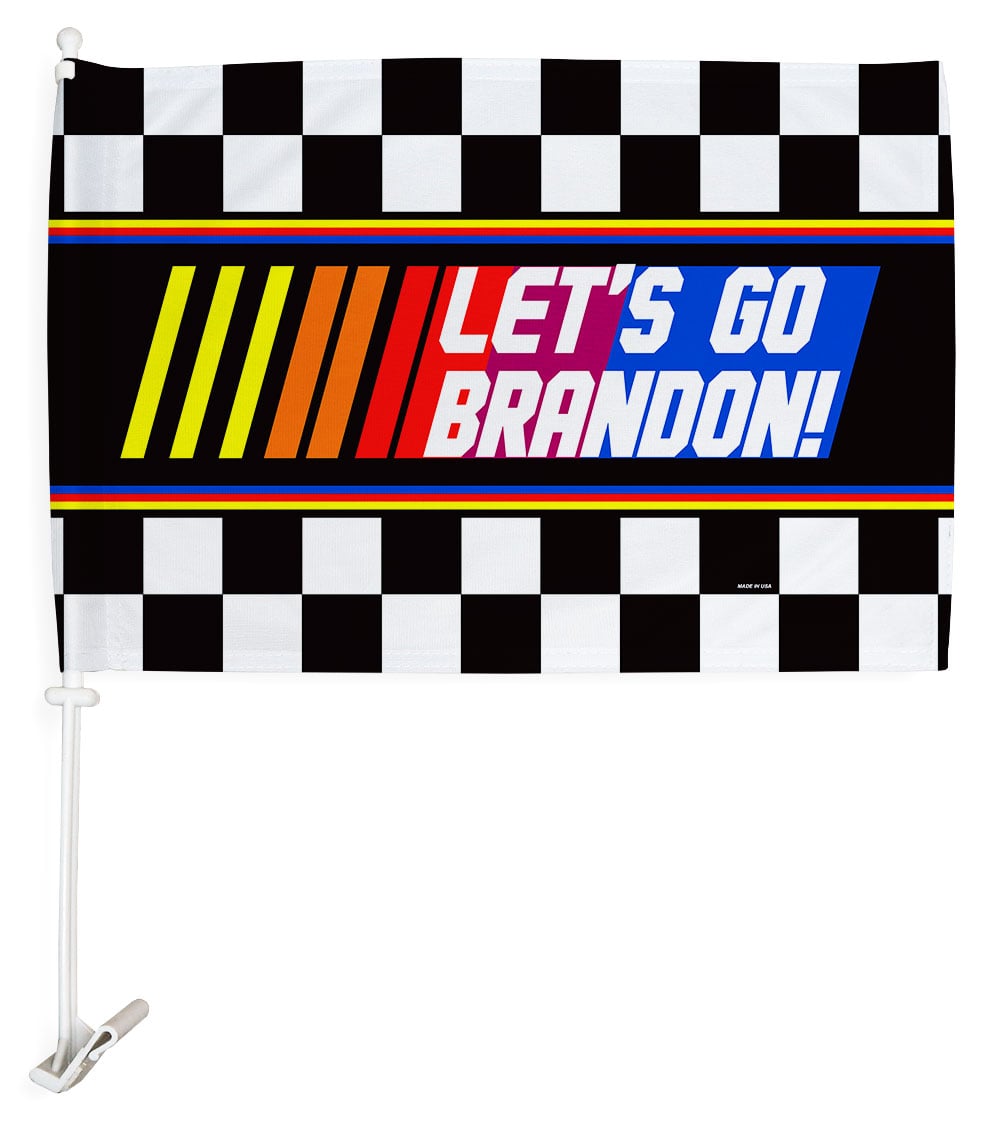 12 x 18 in. Race Lets Go Brandon Car Flag