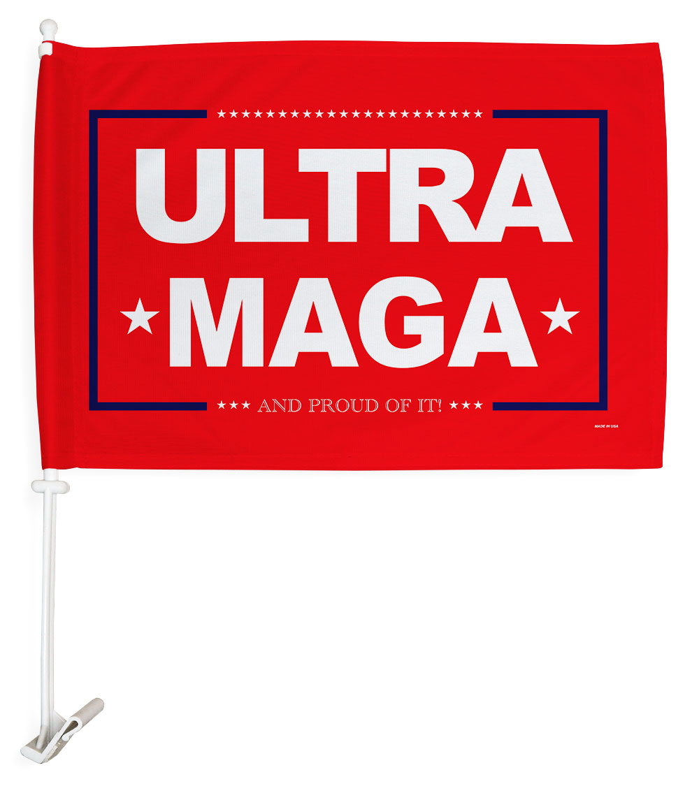 12 x 18 in. Ultra Maga Car Flag - Red