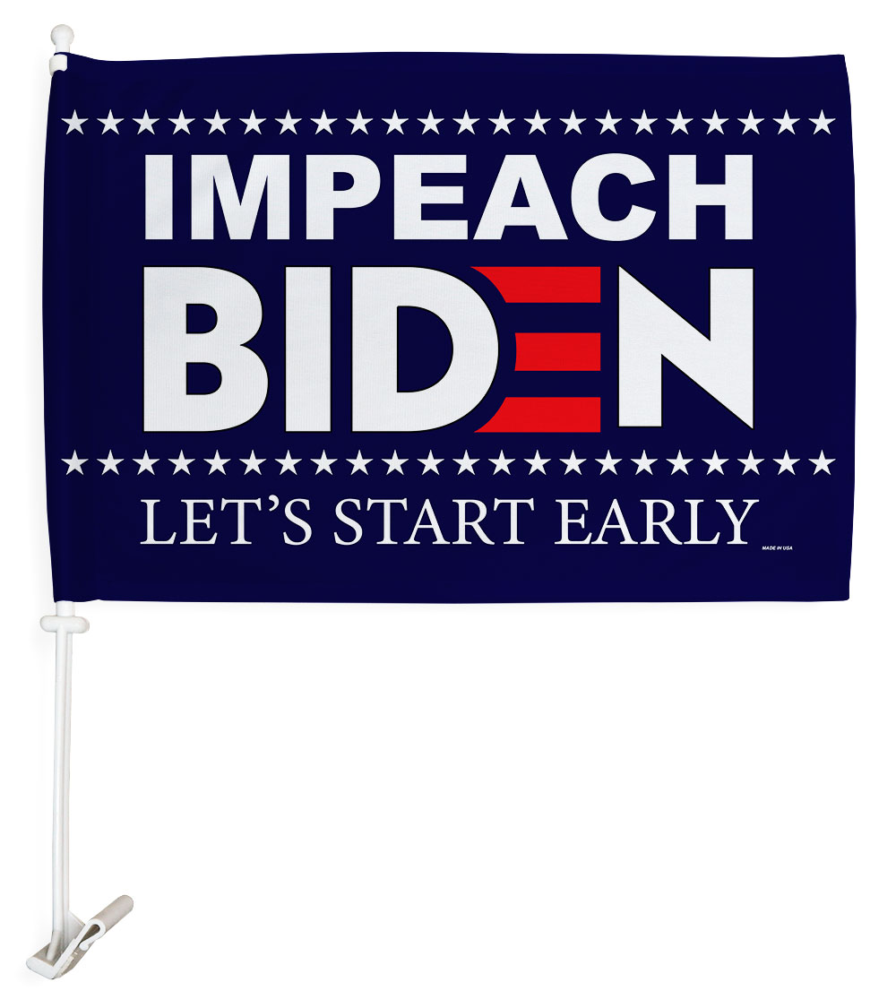 12 x 18 in. Let Start Impeach Biden Car Flag