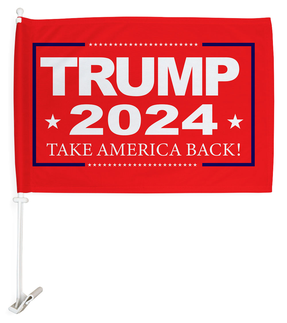 12 x 18 in. Trump Take America Back 2024 Car Flag