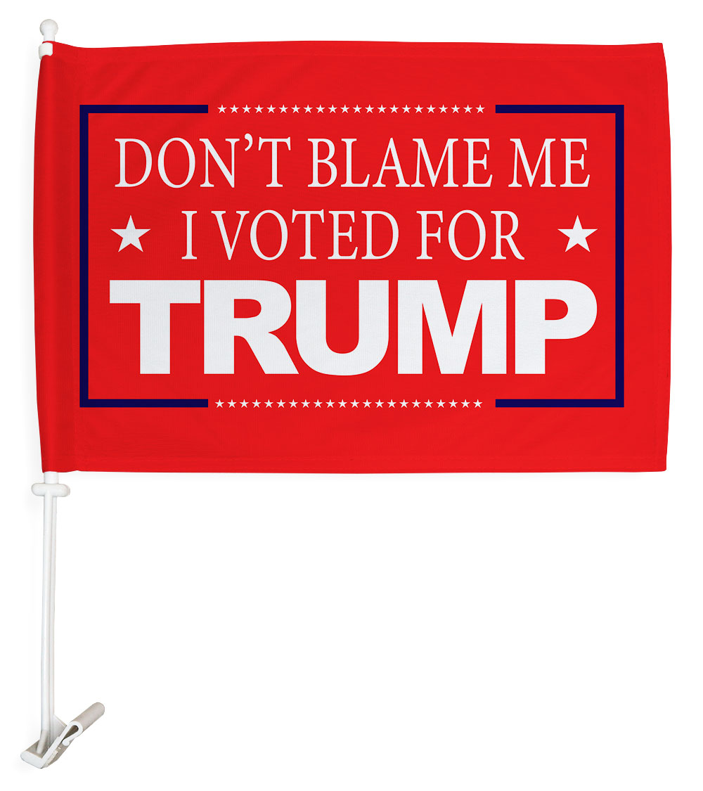 12 x 18 in. Dont Blame Me Car Flag - Red
