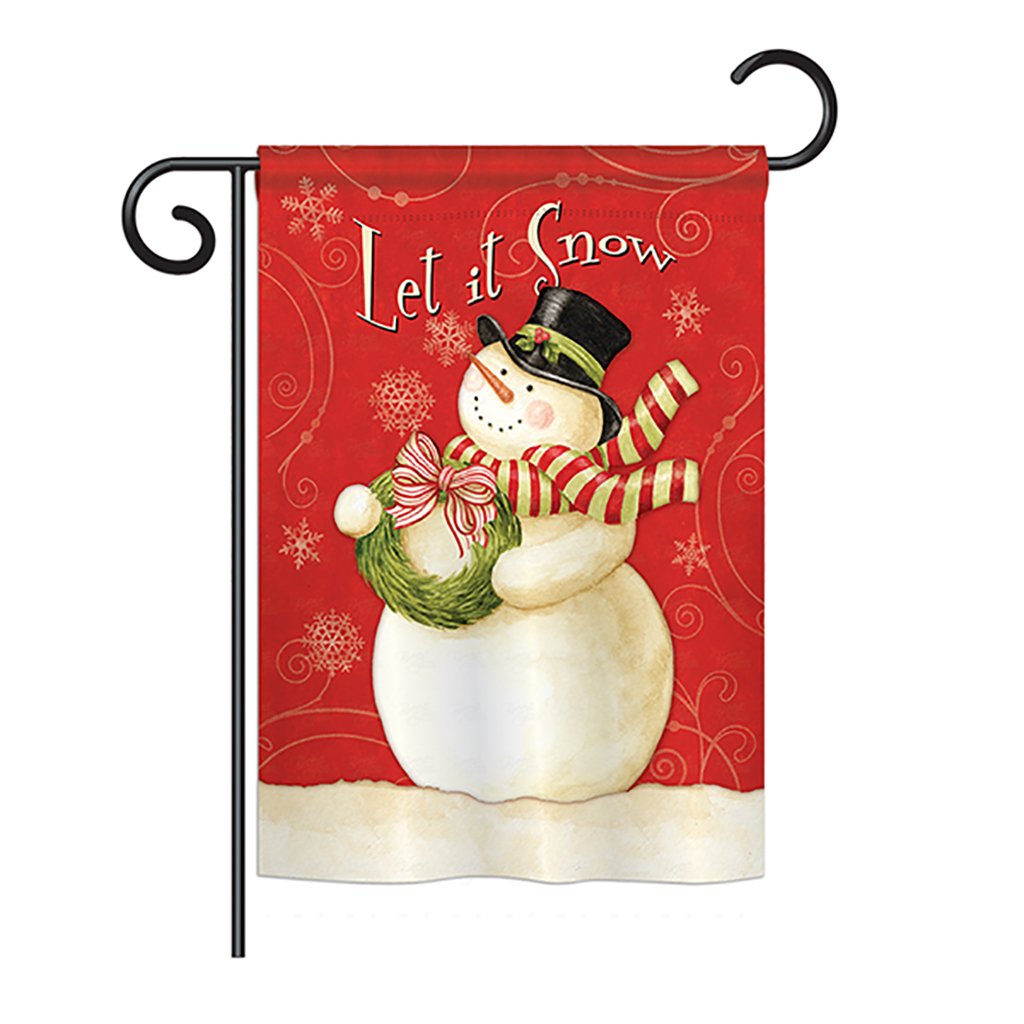 Scarf Snowman Let it Snow Winter - Seasonal Christmas Impressions Decorative Vertical Garden Flag - 13 x 18.5 in -  GardenControl, GA1233755