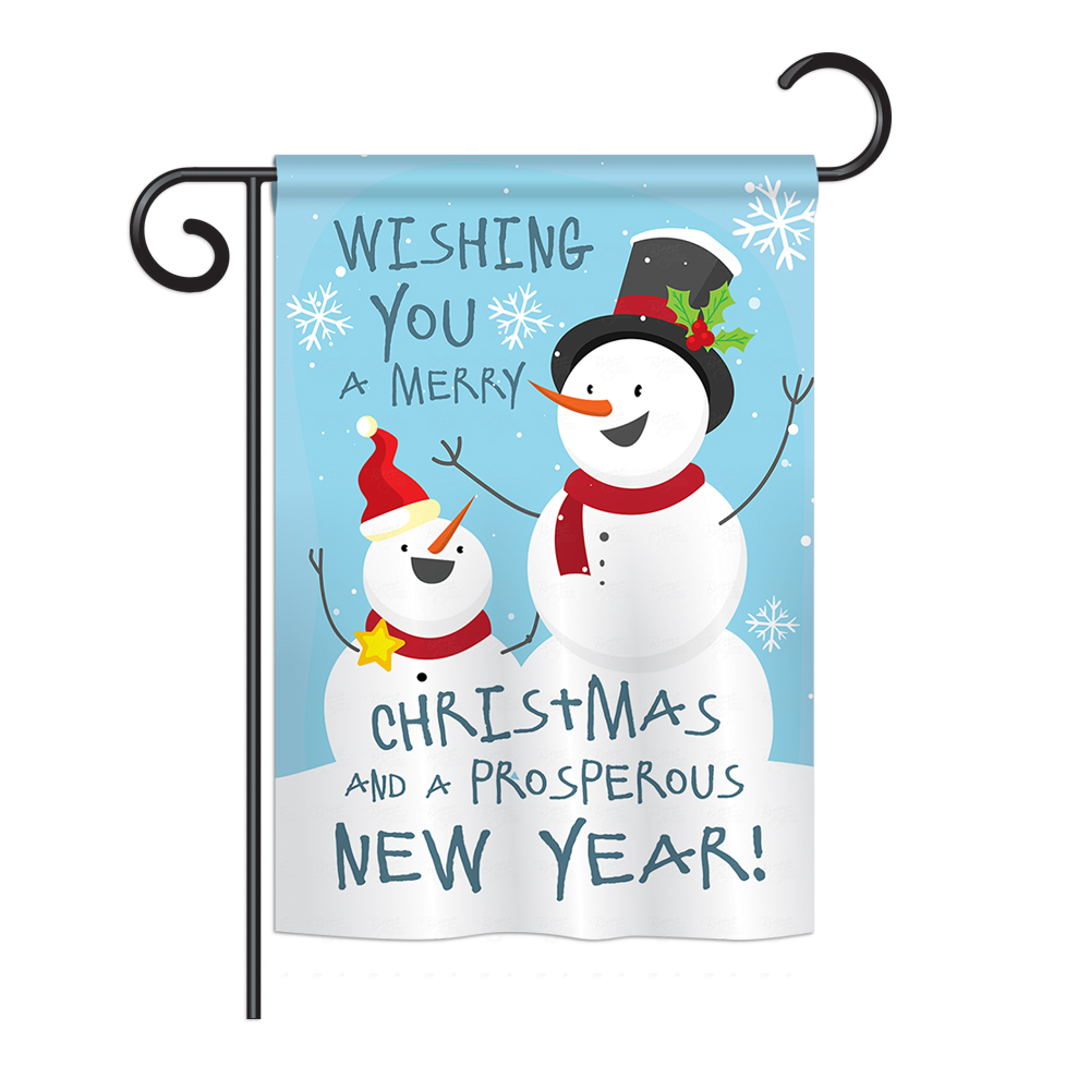BD-XM-G-114146-IP-BO-DS02-US Snowman Wishing You Winter - Seasonal Christmas Impressions Decorative Vertical Garden Flag - 13 x 18.5 in.