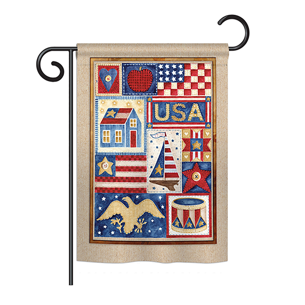 BD-PA-G-111077-IP-BO-DS02-US USA Collage Americana - Everyday Patriotic Impressions Decorative Vertical Garden Flag - 13 x 18.5 in.