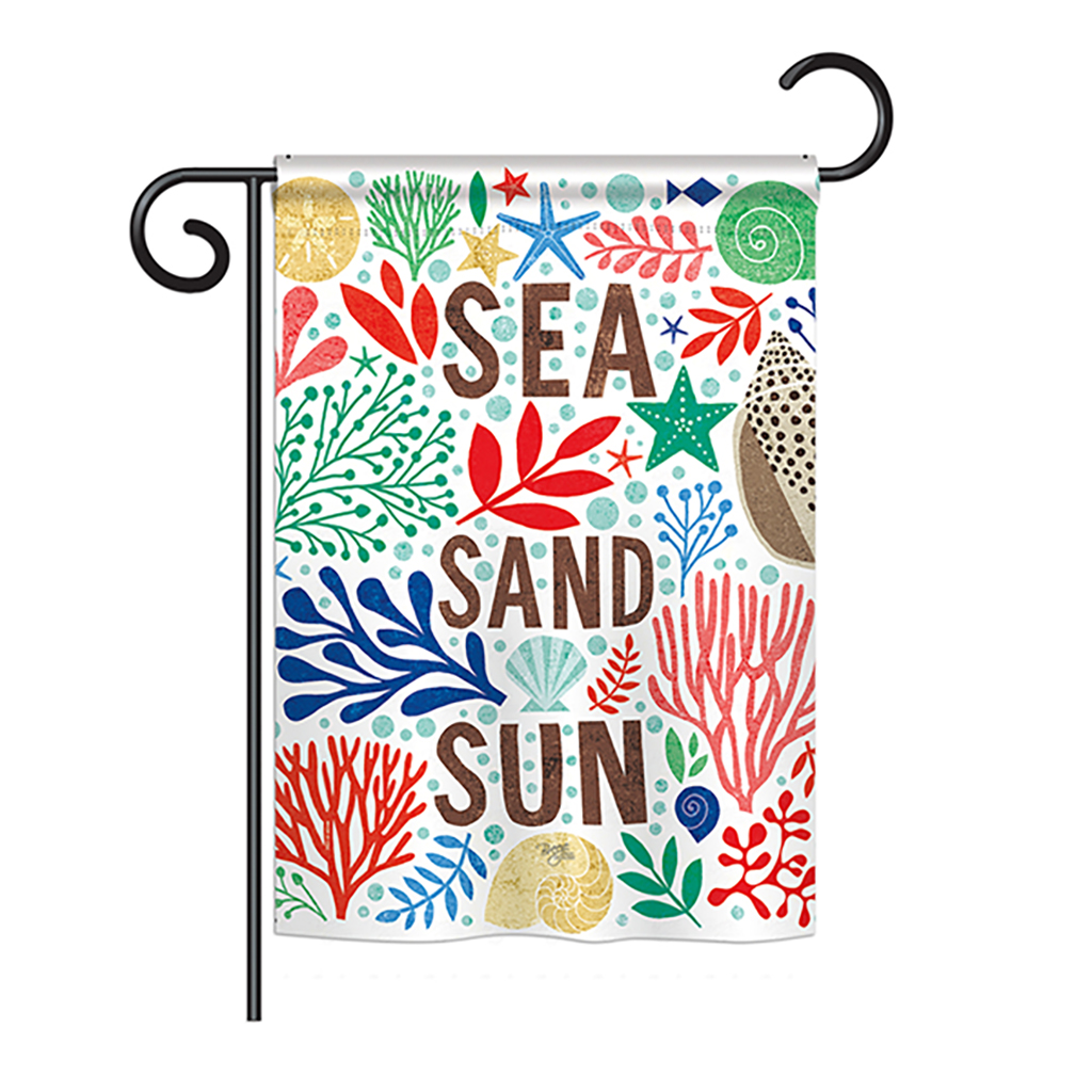 BD-NA-G-107065-IP-BO-DS02-US Sea Sand Sun Coastal - Everyday Nautical Impressions - Decorative Vertical Garden Flag
