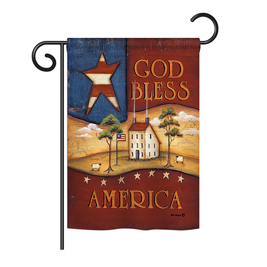 BD-PA-G-111090-IP-BO-DS02-US 13 x 18.5 in. God Bless America Americana - Everyday Patriotic Impressions, Decorative Vertical Garden Flag