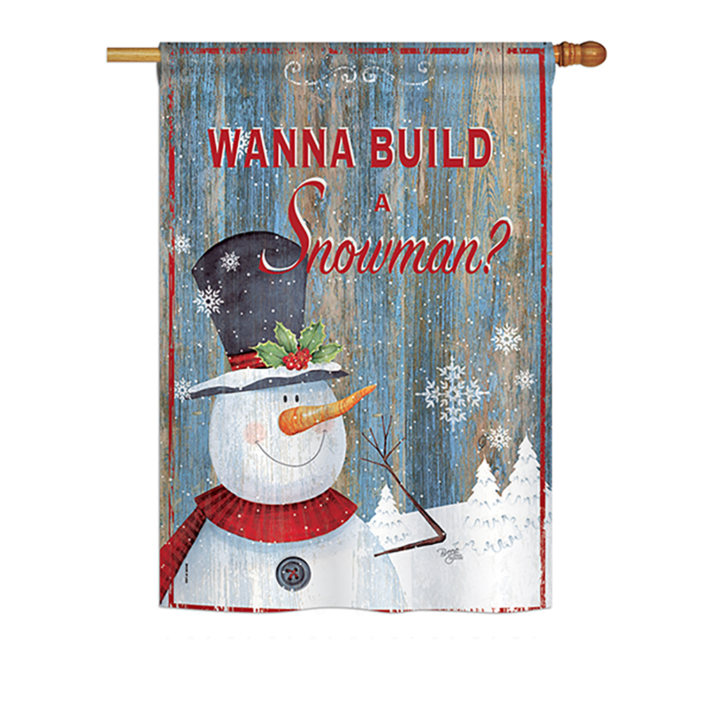 BD-XM-H-114176-IP-BO-DS02-US Build a Snowman Winter - Seasonal Christmas Impressions Decorative Vertical House Flag - 28 x 40 in.