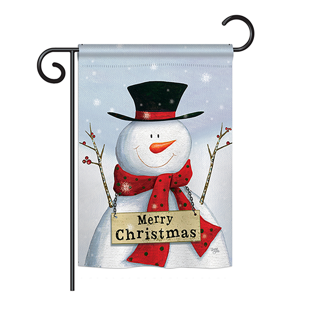 BD-XM-G-114191-IP-BO-DS02-US Joyful Snowman Winter - Seasonal Christmas Impressions Decorative Vertical Garden Flag - 13 x 18.5 in.
